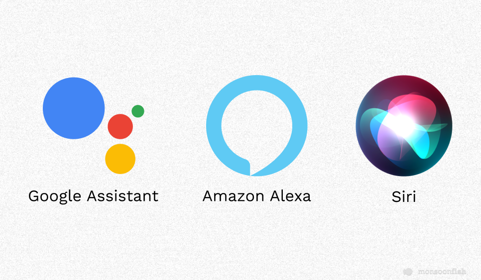 Google Assistant, Amazon Alexa, Siri